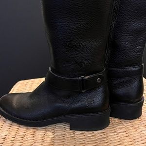 born tall leather flannel lined boots sz7/38